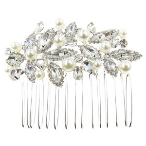 Rosa Rhinestones Silver-Tone Faux Pearl & Rhinestone Hair Comb