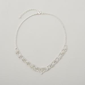 Rosa Rhinestones Weave Frontal Necklace