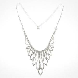 Rosa Rhinestones Silver-Tone Clear Rhinestone Open Point Necklace