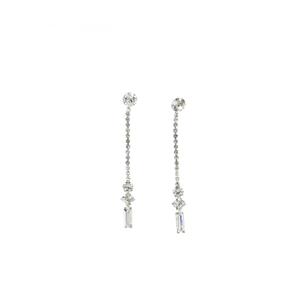 Rosa Rhinestones Skinny Mini Drop Earrings