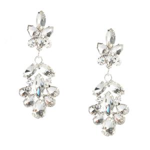 Rosa Rhinestones Clear Rhinestone Medallion Drop Earrings