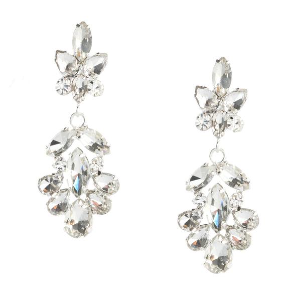 Rosa Rhinestones Clear Rhinestone Medallion Drop Earrings