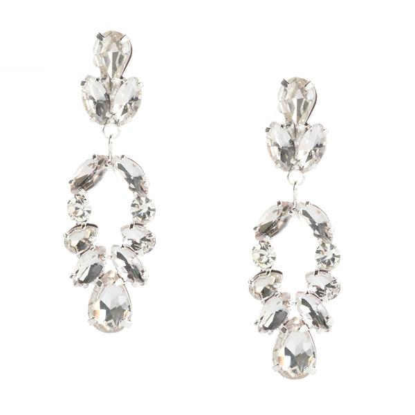 Rosa Rhinestones Mini Door Knocker Drop Earrings