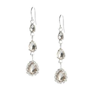 Rosa Rhinestones Triple Stones Drop Earrings