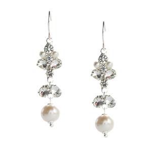 Rosa Rhinestones Rhinestone & Faux Pearl Accent Drop Earrings