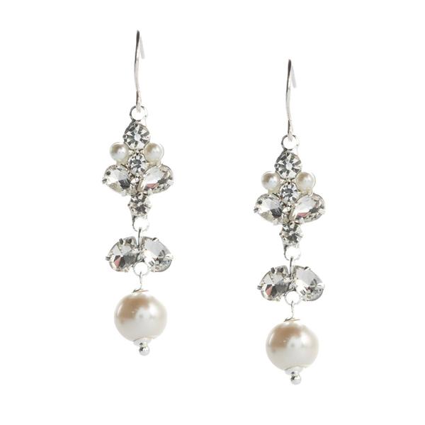 Rosa Rhinestones Rhinestone & Faux Pearl Accent Drop Earrings