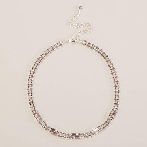Rosa Rhinestones Baguette Choker Necklace