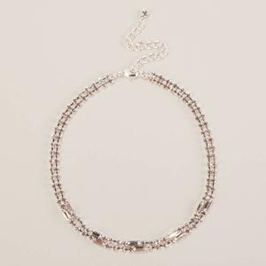 Rosa Rhinestones Baguette Choker Necklace