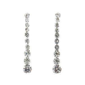 Rosa Rhinestones Descending Stones Drop Earrings
