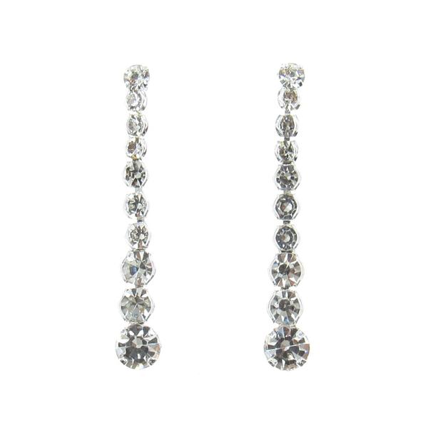 Rosa Rhinestones Descending Stones Drop Earrings