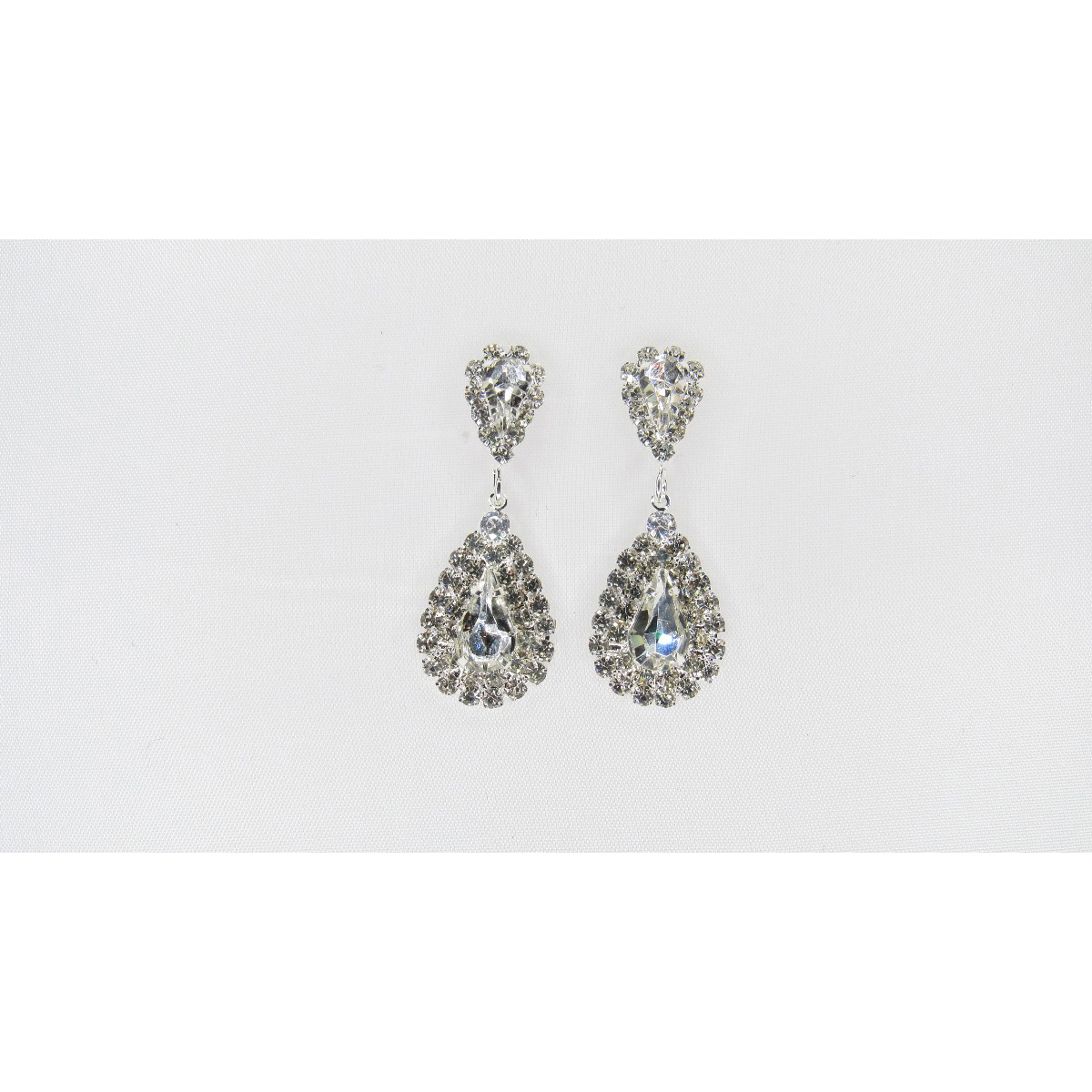 Rosa Rhinestones Framed Teardrop Earrings