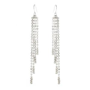 Rosa Rhinestones Graduated Fringe Dangle Earrings