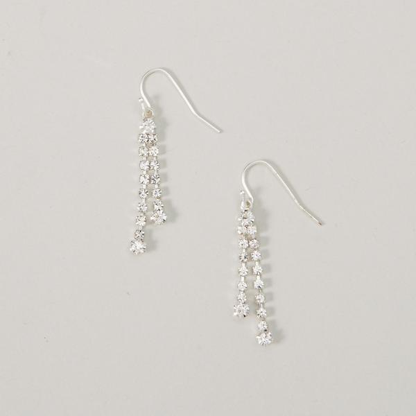 Rosa Rhinestones Rows of Rhinestone Dangle Earrings