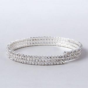 Rosa Rhinestones Thin Coil Crystal Bracelet