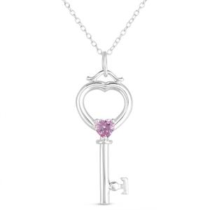 Forever New Sterling Silver CZ Key Pendant