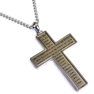 Mens Forever New Stainless Steel CZ Reversible Cross Pendant alternate view