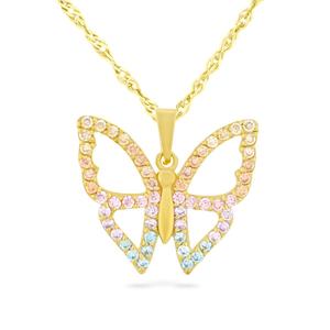 Forever New 18kt. Gold Plated Rainbow CZ Butterfly Pendant
