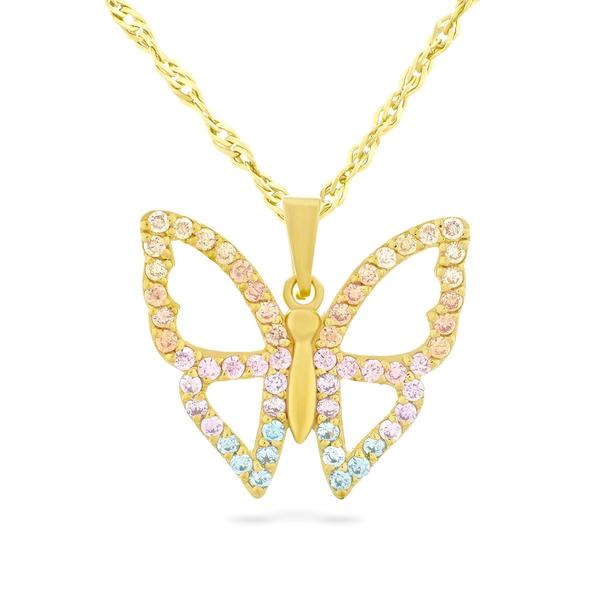 Forever New 18kt. Gold Plated Rainbow CZ Butterfly Pendant