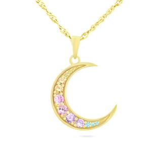 Forever New 18kt. Gold Plated Rainbow CZ Moon Pendant