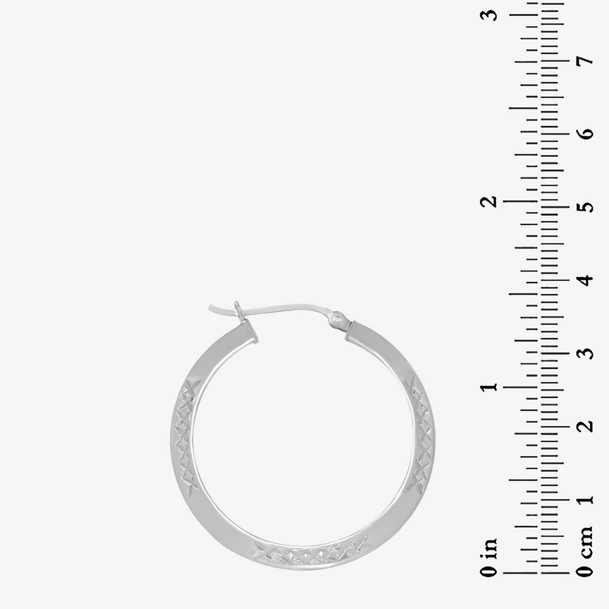 Forever New Sterling Silver Diamond Cut Knife Edge Hoop Earrings