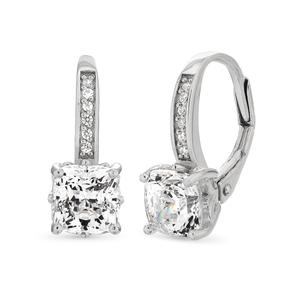 Forever New White CZ Cushion Cut Earrings