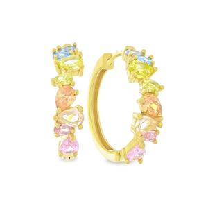 Forever New 18kt. Gold Plated Pear Shaped CZ Hoop Earrings