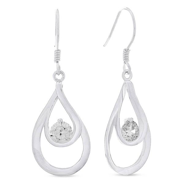 Forever New Sterling Silver CZ Double Pear Shape Drop Earrings
