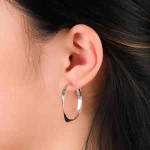 Forever New Sterling Silver Twisted Ribbon Hoop Earrings alternate view