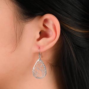 Forever New Sterling Silver Filigree Pear Shape Drop Earrings alternate view