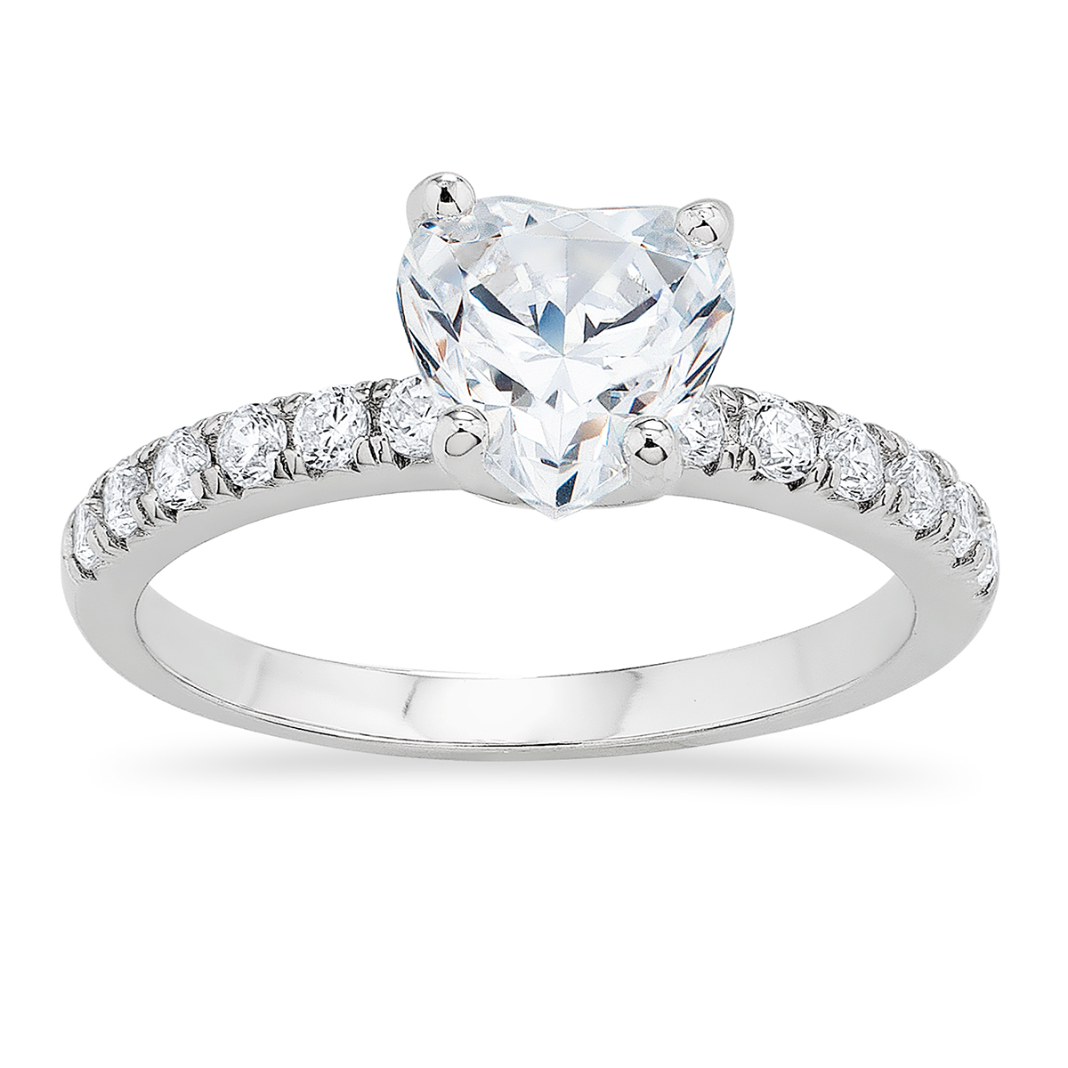 Forever New Heart CZ Solitaire Engagement Ring