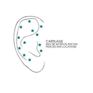 3pc. 16-Gauge Surgical Steel Iridescent Jewels Tragus Set alternate view