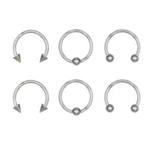 3pr. 16-Gauge Captive Bead Rings & Spikes Earrings