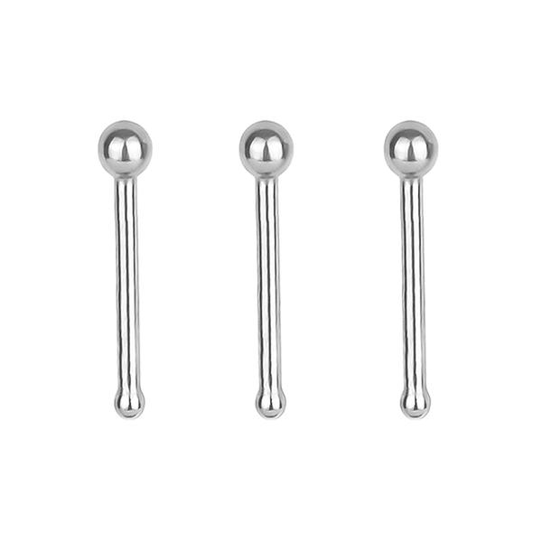 3pk. 20-Gauge Surgical Steel Highly Polished Balls Nose Bone Set