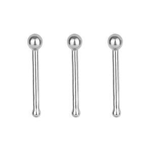 3pk. 20-Gauge Surgical Steel Highly Polished Balls Nose Bone Set