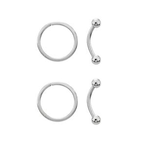 4pc. 16-Gauge Surgical Steel Curves & Hoops Set