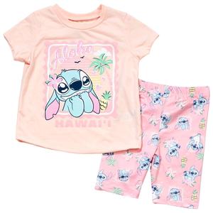 Girls (4-6x) Disney Lilo & Stitch Aloha Tee & Bike Short Set