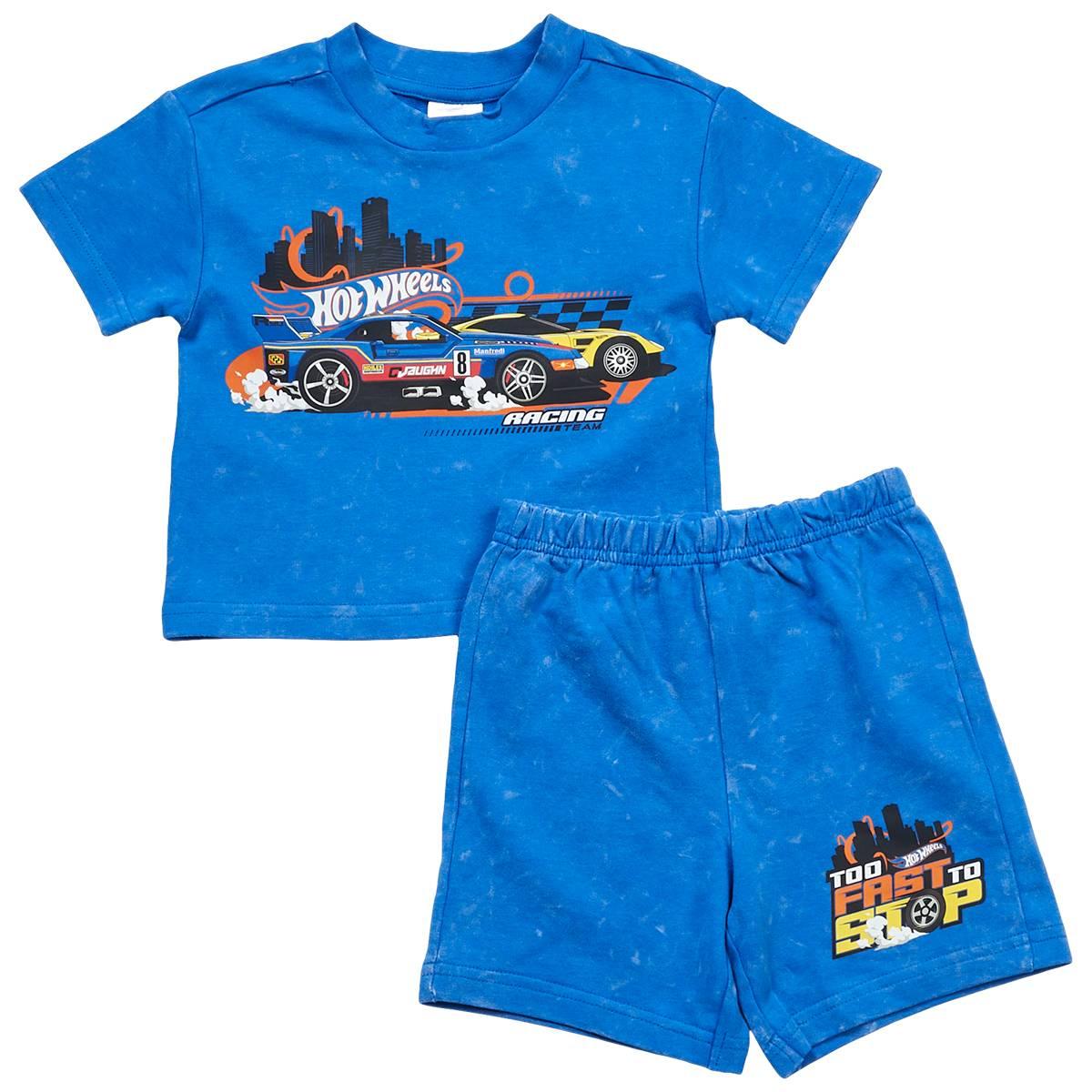 Toddler Boy Hot Wheels Short Sleeve Shorts Set
