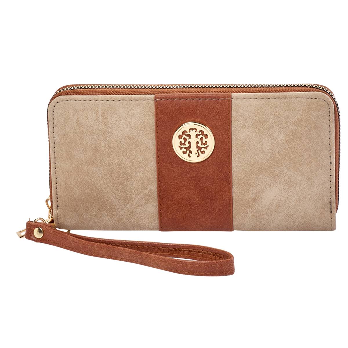 Womens Sasha Two Tone Nubuck Wristlet