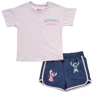 Girls (4-6x) Disney Stitch & Angel Tee & Short Set alternate view
