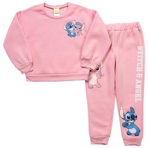 Girls (4-6x) Disney Stitch & Angel Back Art Sweatshirt & Joggers alternate view