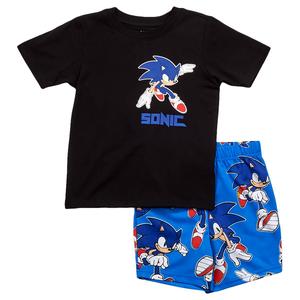 Boys (4-7) Sonic(tm) The Hedgehog Tee & Mesh Shorts Set - Black