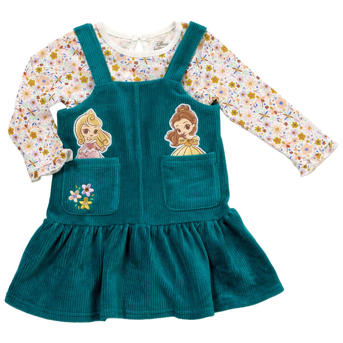 Baby Girl (12-24M) Disney(R) Princess Corduroy Jumper & Bodysuit