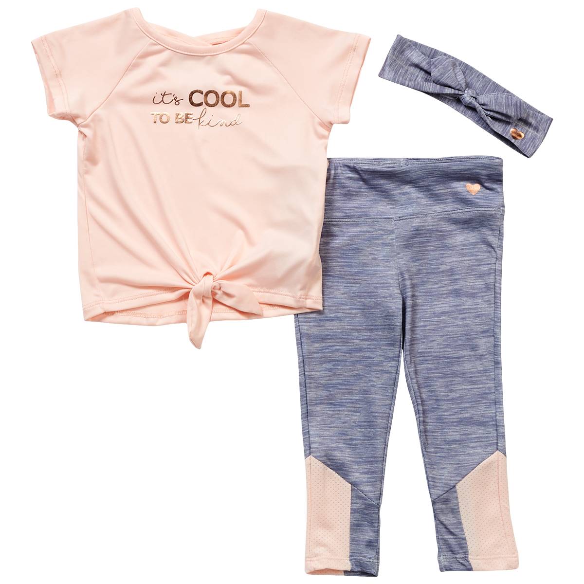 Baby Girl (12-24M) Young Hearts Sporty Be Kind Top & Leggings Set