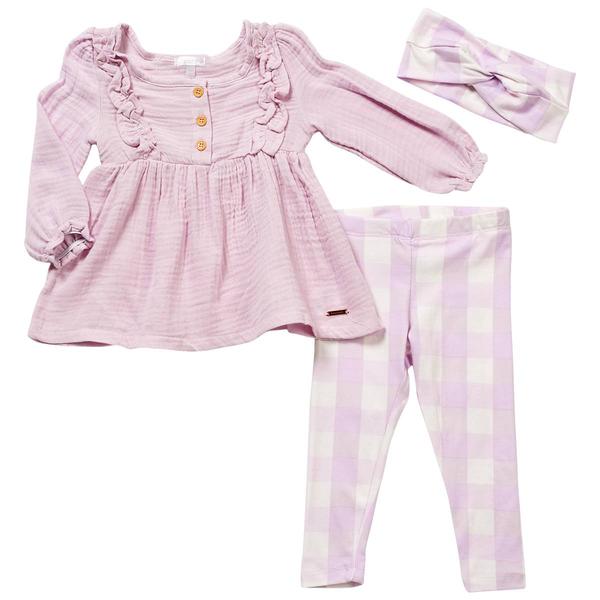 Toddler Girl Tahari Cinched Ruffle Top & Check Leggings Set alternate view