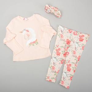 Baby Girl (12-24M) Nannette 3pc. Unicorn Top/Floral Leggings Set