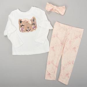 Baby Girl (12-24M) Nannette Sequin Kitty Face Top & Leggings Set