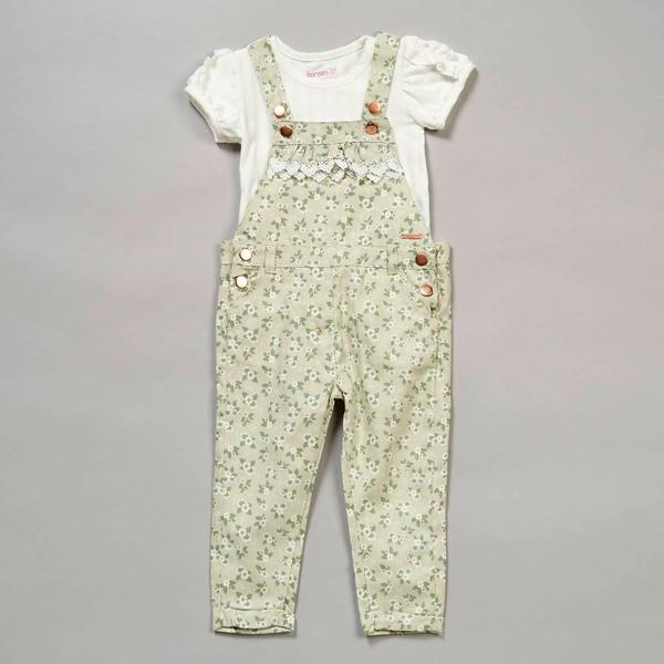 Toddler Girl Kensie Girl 2pc. Floral Twill Overalls & Solid Top