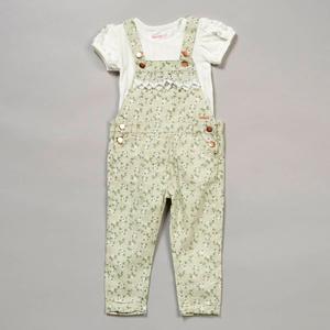 Toddler Girl Kensie Girl 2pc. Floral Twill Overalls & Solid Top