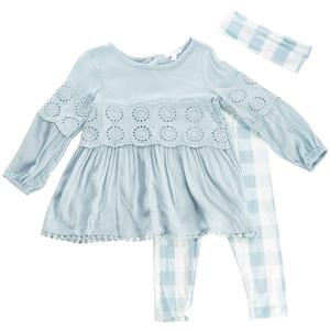 Toddler Girl Tahari Woven Top & Plaid Leggings Set