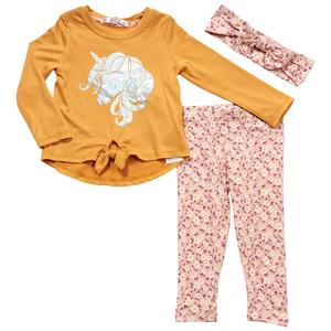 Toddler Girl Nanette 3pc. Unicorn Top & Floral Leggings Set